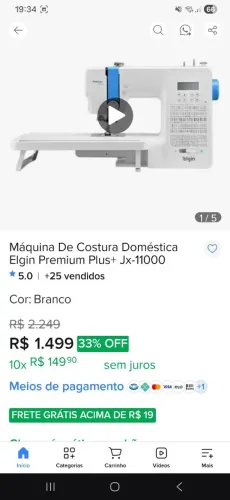 Máquina de costura Elgin Premium Plus JX-11000