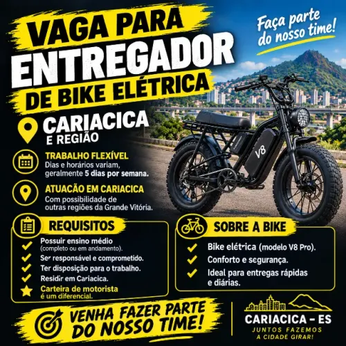 Entregador de bike eletrica em Cariacica