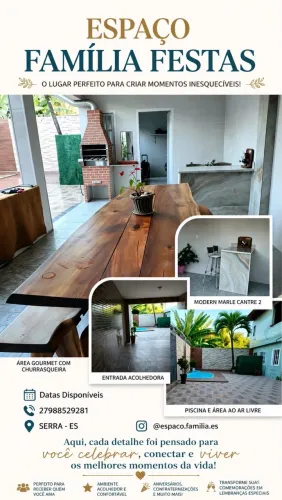 Promoção Espaço de festa por 6 horas.
