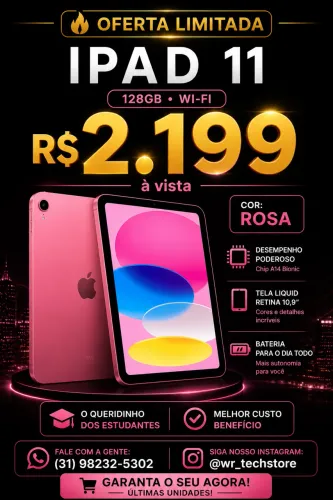 iPad A16 Rosa 128GB | NOVO LACRADO!