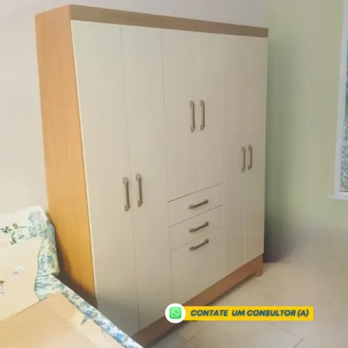 Guarda Roupa 7 Portas 2 Gavetas 1.56m na Caixa - Entrega e Monta