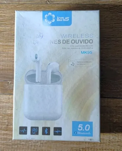 Fone de ouvido sem fio Wirelee 5.0 Lotus MK95