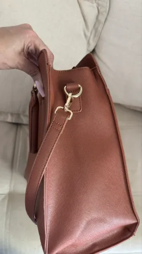 Bolsa couro fake para notebook