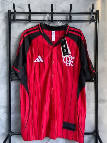 Camisa do Flamengo - Baseball US Pack - Adidas Vermelha e Preta