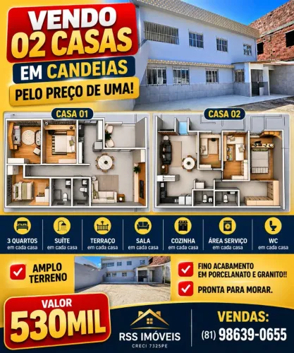 Vendo 2 casas com preço de 1, 6 quartos, 2 suítes, quintal, (leia o anúncio)
