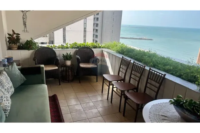 Apartamento Alto Padrão Mobiliado com Vista Mar no Mucuripe | 229m² + Lazer Completo