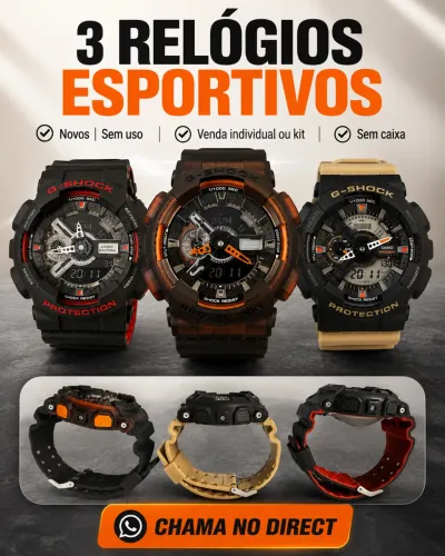 Vende-se kit com 3 Relógios G-Shock masculinos - Linha Premium (NOVOS)