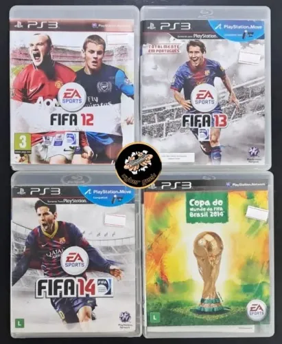 PS 3 PLAYSTATION 3 KIT 4 JOGOS FIFA 12,13,14 e Copa Do Mundo 2014