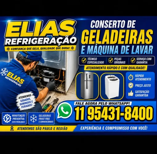 Conserto de geladeira e máquina de lavar