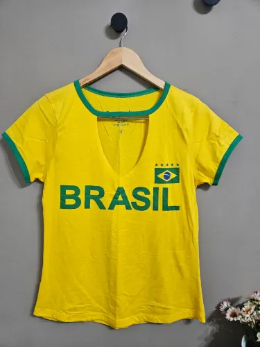 Camiseta Feminina Amarela Brasil