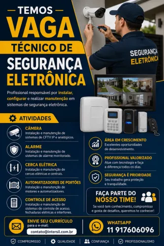 Vaga técnico segurança eletrônica 