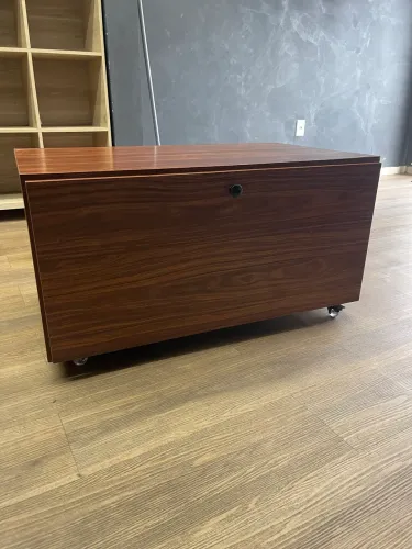 Baú Organizador MDF com Gaveta e Rodízios