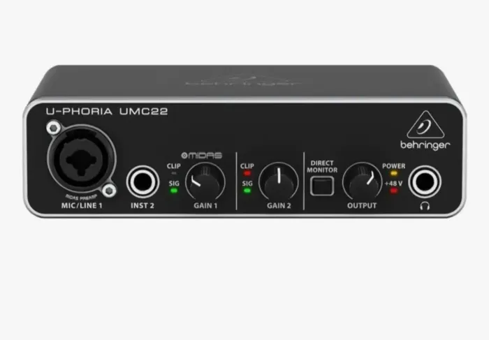 Interface De Áudio Behringer U-phoria Umc22 Midas Usb
