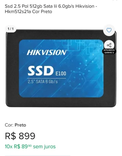 SSD PARA PC 512 GB novo PROMOÇÃO