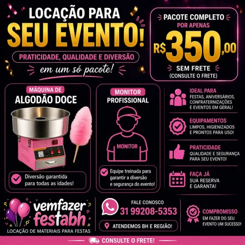 Máquina de algodão doce com monitor