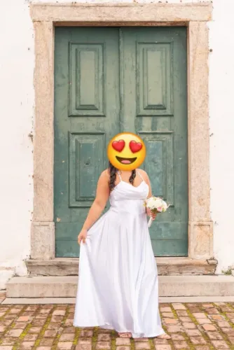 Vestido branco , ideal para casamento no cartório 