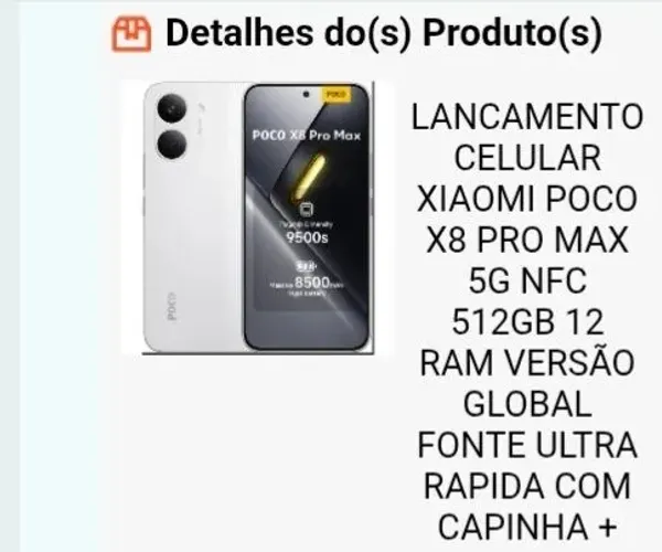 Poco x8 pro max branco 12gb 512gb