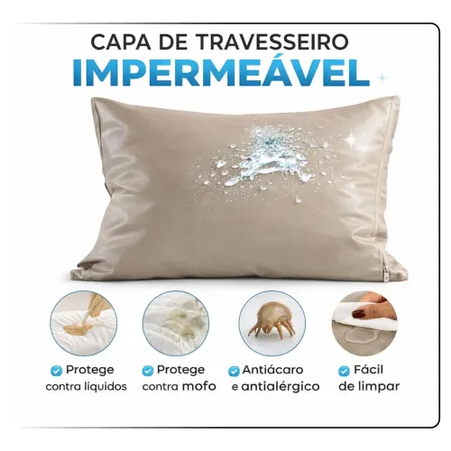 Kit com 2 Fronhas Impermeáveis p/ Travesseiro Padrão