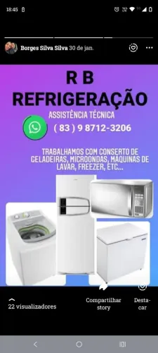 R/B Refrigeração Assistência técnica de geladeira frezer Esposito