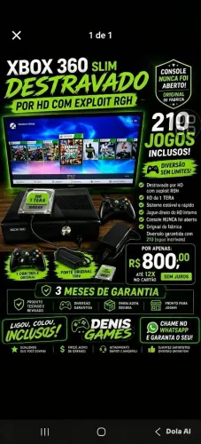 Xbox 360 completo hd 1 tera 260 jogos