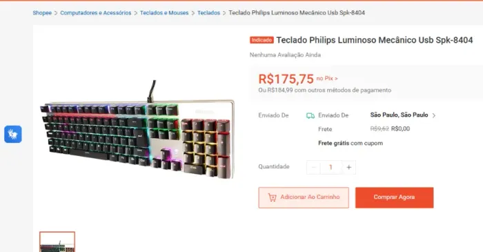 Teclado Mecânico Philips SPK-8404