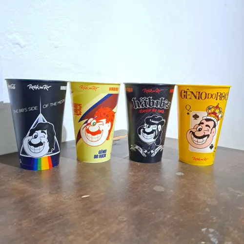 Gênios do Rock - Lote com 4 Copos Habib's