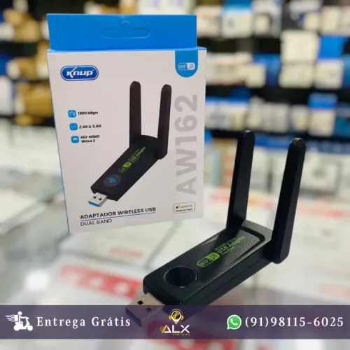 Adap Wifi 5g Dual Band Pc Usb 3.0 1300mbps Wiireless 2.4/5ghz Knup *ENTREGA GRÁTIS*