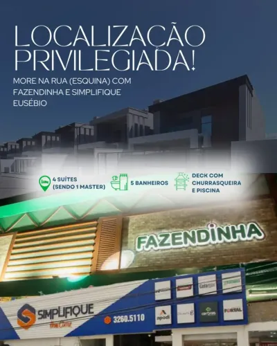 Excelente casa duplex no Eusébio em boa localização
