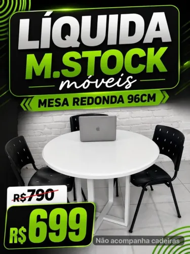 mesa redonda 96cm branca