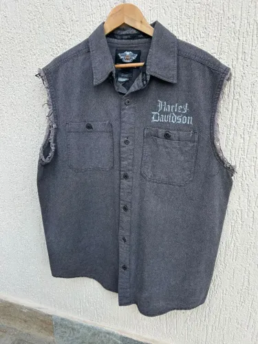 Camisa Masculina Sem Manga Cinza XL Original Harley-Davidson - Estilo Biker