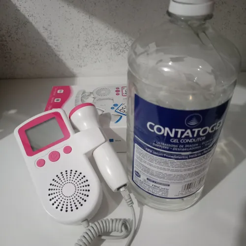 Doppler Fetal + Gel para Ouvir Batimentos do Bebê 