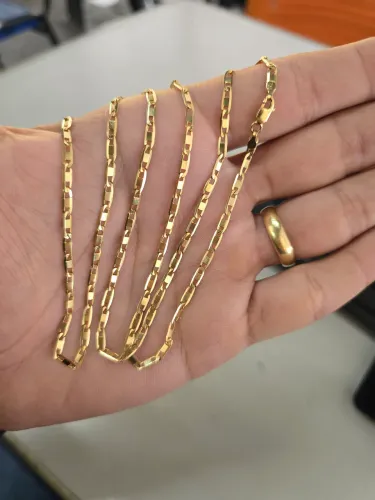 Cordão Piastrini ouro 18k 70cm