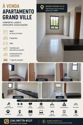 ? Apartamento 2 Quartos Grand Ville | 48 m² | Lazer Completo | R$ 246 Mil