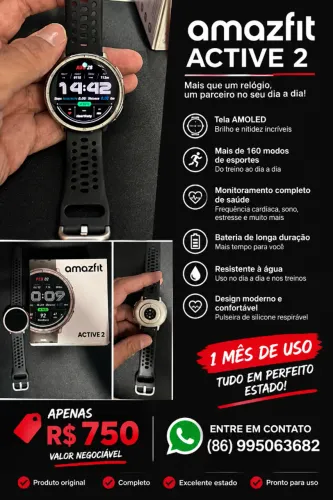 amazfit active 2 novo 1 mês de uso