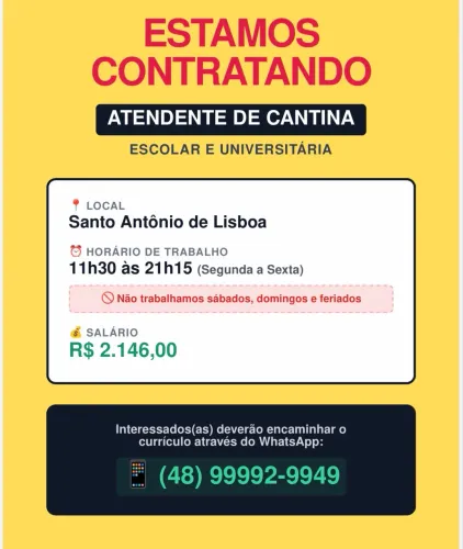 ATENDENTE de CANTINA