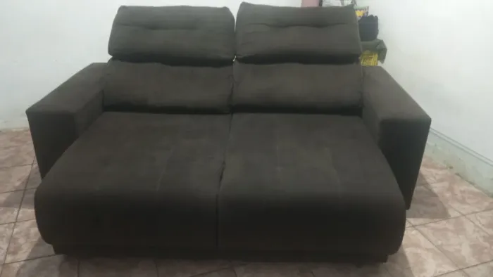 Sofá retráti el reclinável marrom 2 lugares