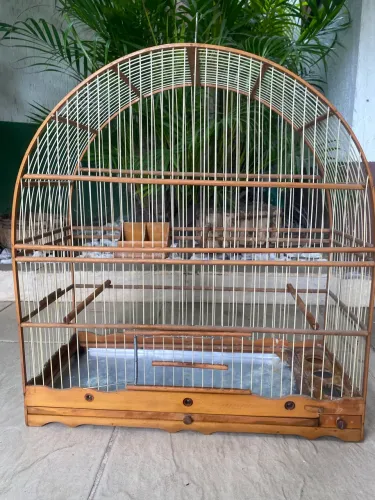 Gaiola de madeira com fio de fibra nº4