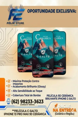 Película Cerâmica iPhone 13 Pro Max PRONTA ENTREGA EM GOIÂNIA APARECIDA E ANÁPOLIS