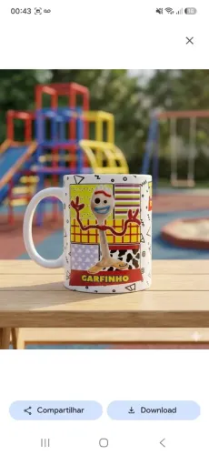 Caneca Personalizada Garfinho Toy Story