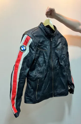 Jaqueta Moto Feminina BMW Motorrad Couro Original Tamanho G Seminova