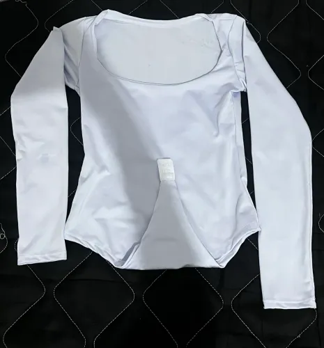 Blusa Feminina Branca Manga Longa - Tecido Suplex