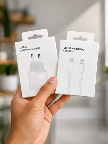 ? Kit Carregador USB-C 20W + Cabo USB-C para Lightning
