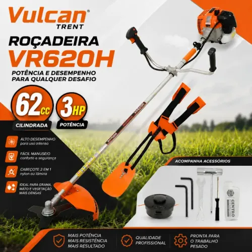 Roçadeira À Gasolina Vulcan 12.500rpm 62 Cilindradas Vr-620h