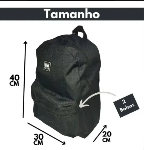 Mochila Escolar Faculdade Masculina/feminina Simples Barata Cor preto
