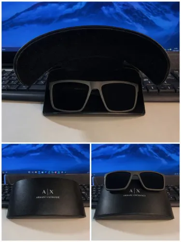 Óculos Armani Exchange Polarizado Original - Preto Fosco Premium