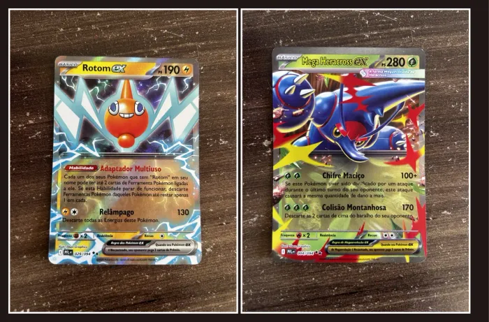 Duas cartas poderosas Pokémon ex originais ultra raras
