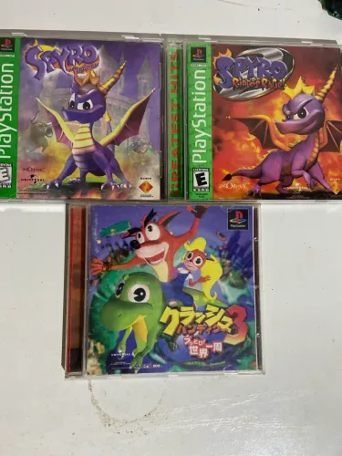 Jogos Ps1 Originais Spyro 1 e 2 + Crash 3 JP