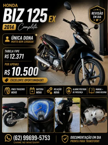 HONDA BIZ 125 EX 2014 ? ÚNICA DONA!