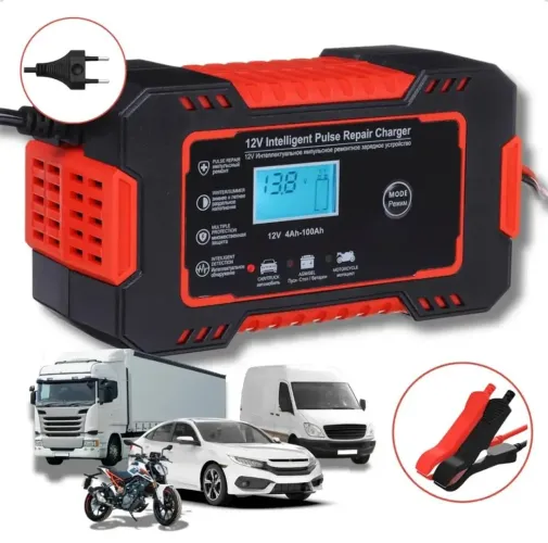 Carregador de Bateria Automotiva Portátil 12v para Carro, Moto, Caminhão e etc