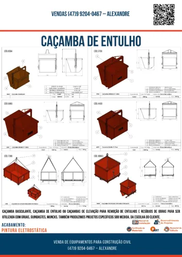 Caçamba basculante - caçamba de entulho para grua